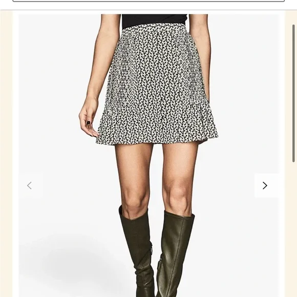 NWT Reiss Ellie Desert Trail Mini Skirt, Black/White SIZE 4 - Picture 2 of 7
